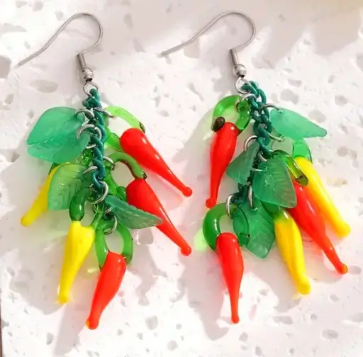 Red & Yellow Chilli Earrings